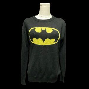 Black Knit Sweater w/ Batman Logo